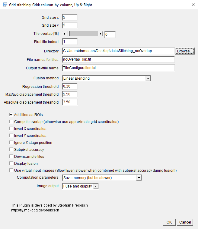 Stitching options
